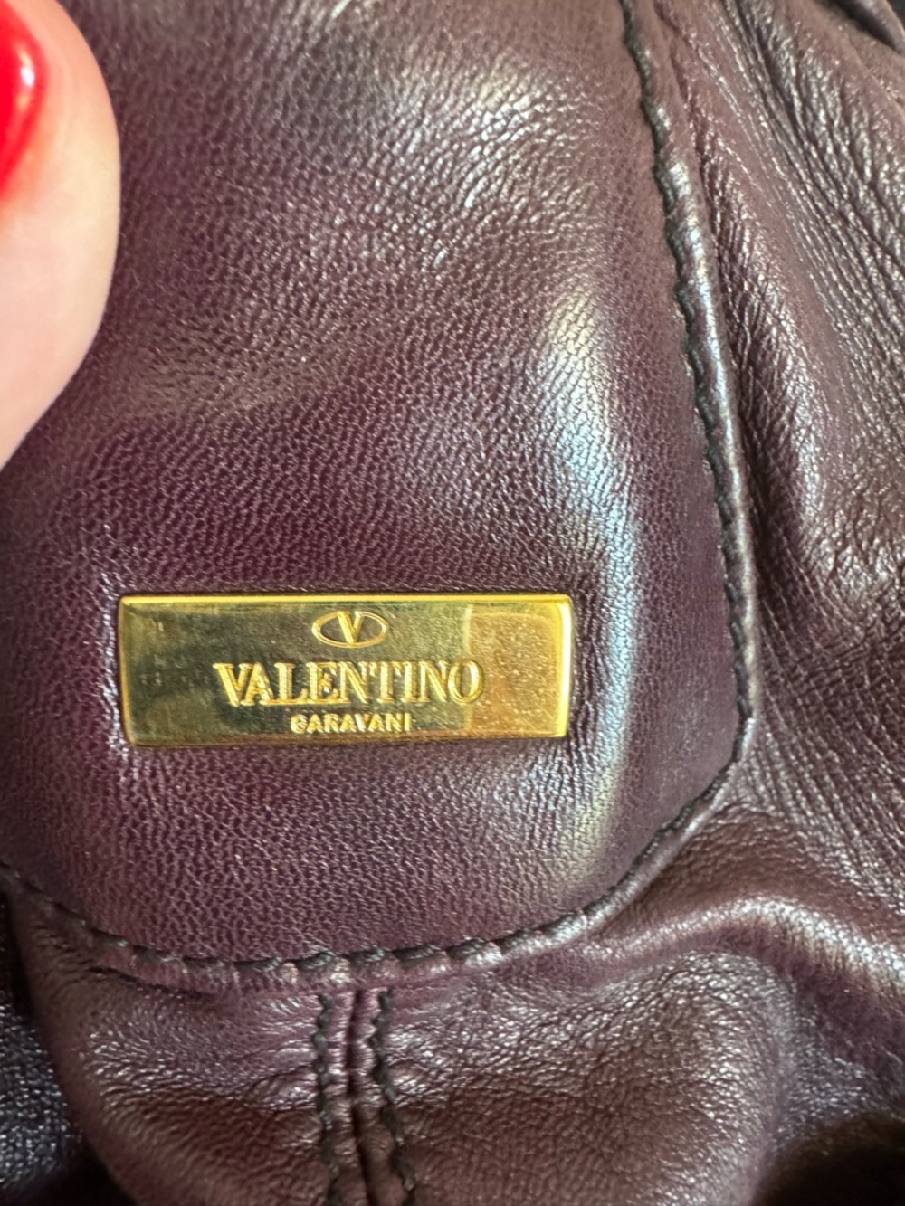 Authentic Valentino Garavani Wine Leather Rosette Hobo Bag w/ Scarf - Picture 4 of 16
